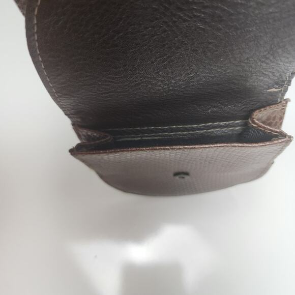 Esprit Two-Toned Faux Snakeskin Design Leather Zip & Button Coin Purse Wallet - Picture 6 of 8